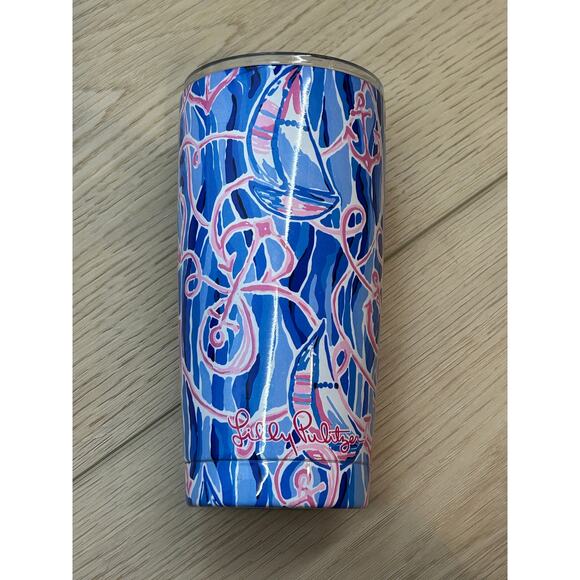 Lilly Pulitzer for Estée Lauder tote bag plus Lilly Pulitzer travel tumbler - Picture 7 of 8